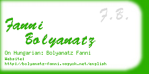 fanni bolyanatz business card